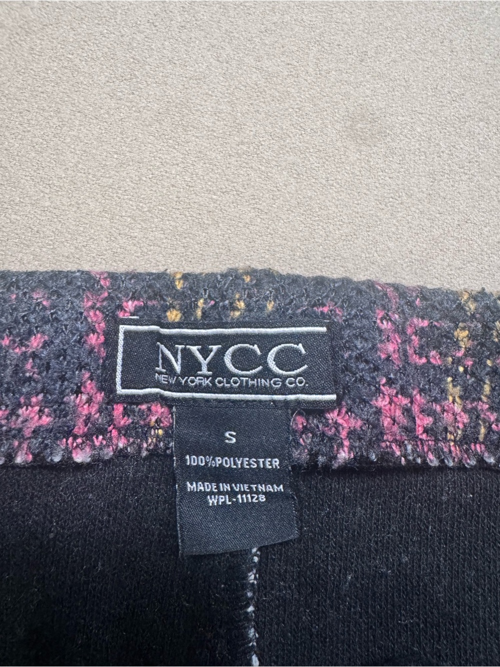 NYCC Gold-Button Tweed Pencil Skirt in Black and Pink - Picture 3 of 5